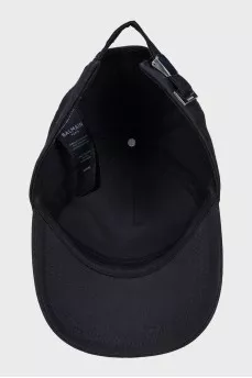 Men's black cap with branded embroidery