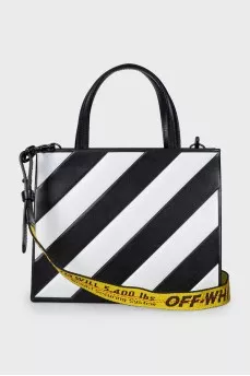 Black and white leather bag