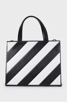 Black and white leather bag