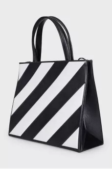 Black and white leather bag