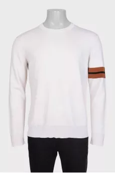 Men's white wool jumper