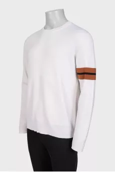 Men's white wool jumper