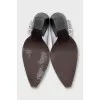 White leather ankle boots
