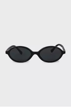 Oval sunglasses with logo on the temples