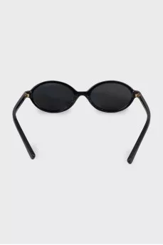 Oval sunglasses with logo on the temples