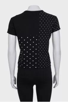 Slim-fit polka dot print T-shirt