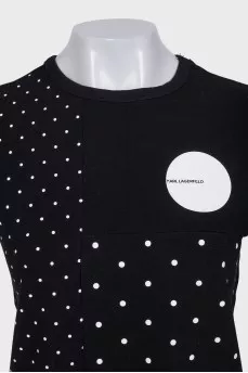 Slim-fit polka dot print T-shirt