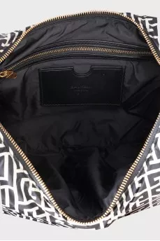 Two-tone textile bag with a signature print