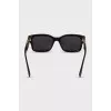 Brown rectangular frame sunglasses