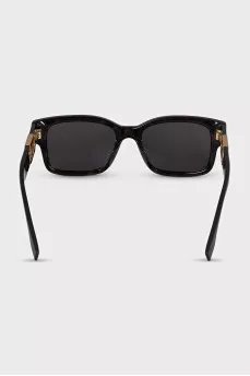 Brown rectangular frame sunglasses