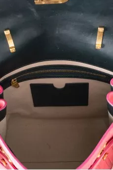 Pink suede bag with fringe