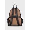 Men's leather backpack with patch pockets
