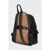 Men's leather backpack with patch pockets
