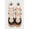 Black and white wedge ankle boots