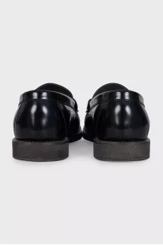 Leather loafers with front decoration