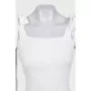 White tank top with ties on the shoulders