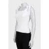 White tank top with ties on the shoulders