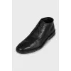 Men's black shoes with fur