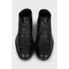 Men's black shoes with fur