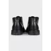 Men's black shoes with fur