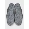 Men's black shoes with fur