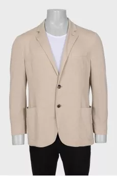Men's beige button-down jacket