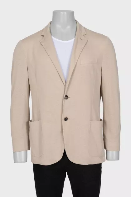 Men's beige button-down jacket