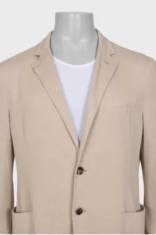 Men's beige button-down jacket