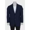 Men's blue single-breasted wool jacket