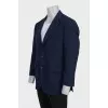 Men's blue single-breasted wool jacket
