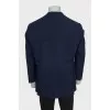 Men's blue single-breasted wool jacket