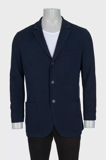 Men's blue button-down jacket