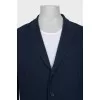 Men's straight blue button-down jacket
