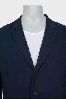 Men's straight blue button-down jacket