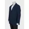 Men's straight blue button-down jacket