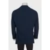 Men's straight blue button-down jacket