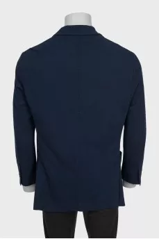 Men's straight blue button-down jacket