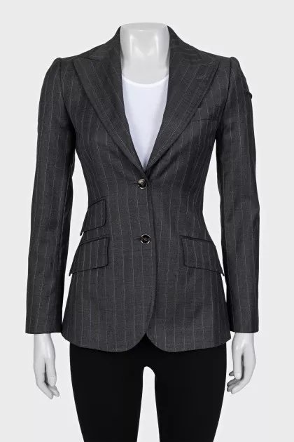 Gray striped wool jacket