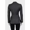 Gray striped wool jacket