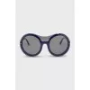 Blue round frame sunglasses