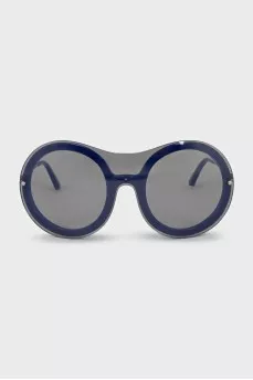 Blue round frame sunglasses