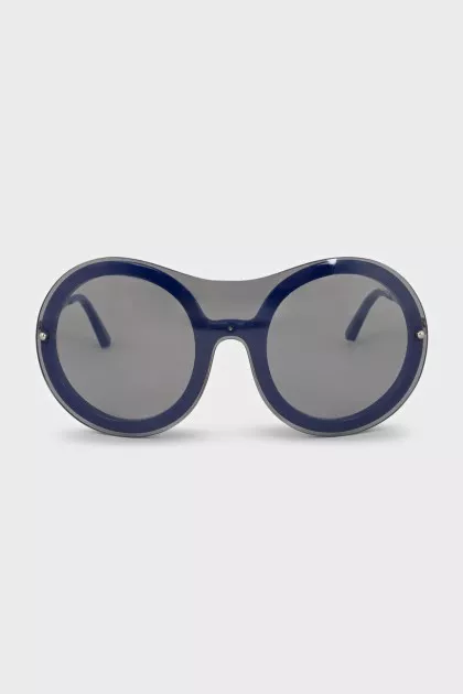 Blue round frame sunglasses