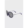 Blue round frame sunglasses