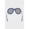Blue round frame sunglasses