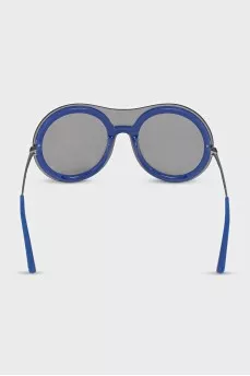 Blue round frame sunglasses