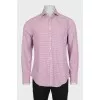 Men's straight shirt in a small check pattern