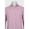 Men's straight shirt in a small check pattern