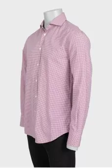 Men's straight shirt in a small check pattern