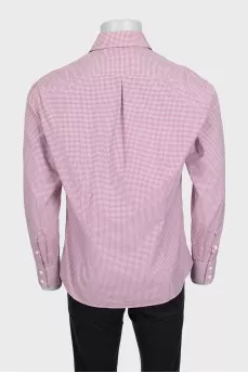 Men's straight shirt in a small check pattern