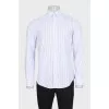 Men's straight-cut shirt with blue stripes
